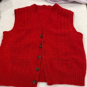 Red Button-Up Knit Vest